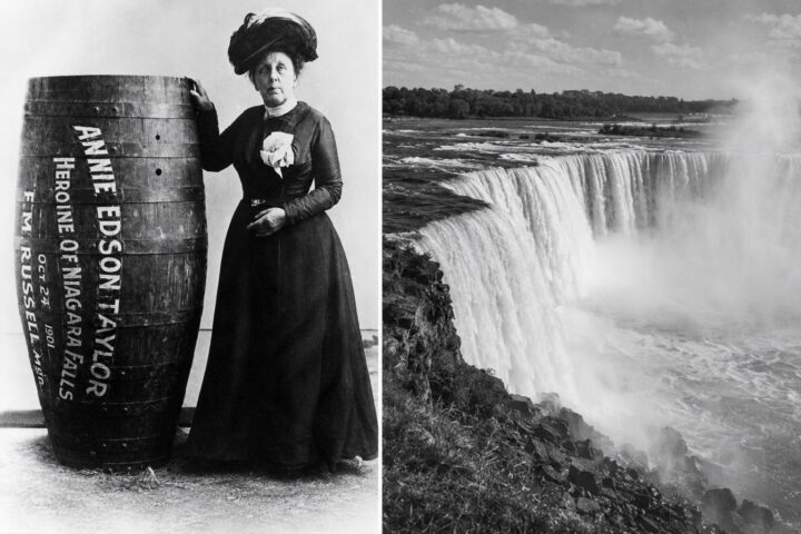 photo of Annie Edison Taylor, the first person to go over Niagara Falls in a barrel. Featured image for a story about Annie Edison Taylor
