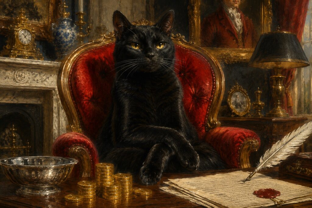 Meet Blackie: The Cat Who Inherited Millions. Featured image for a story about Blackie the cat that received millions after his owner died.