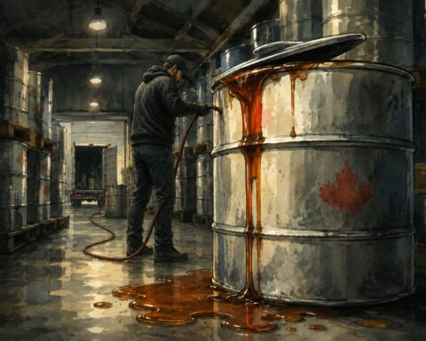 Featured image for an article about the maple syrup heist in Canada